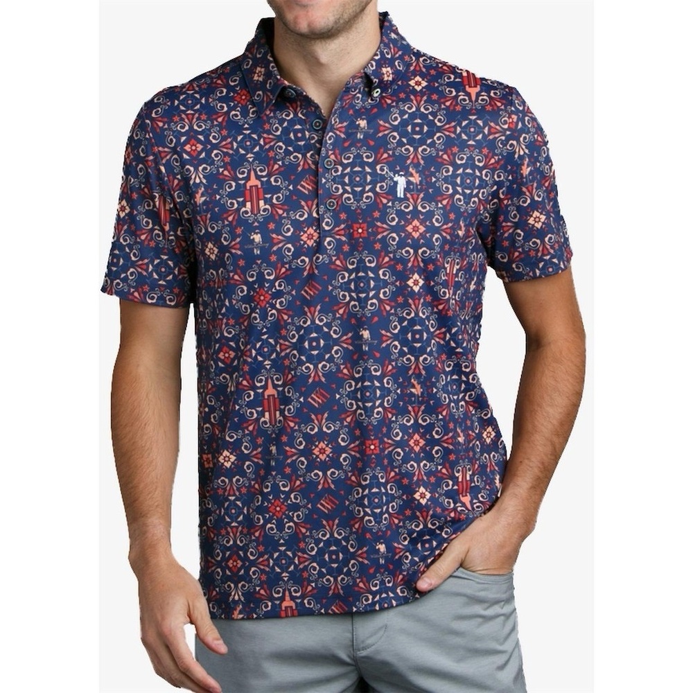 William Murray Golf Men’s Polo Shirt XL Stretch Blue Raise the Roof